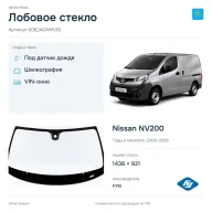 Лобовое стекло и автомобиль Nissan NV200 — коллаж
