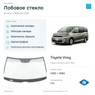 Лобовое стекло и автомобиль Toyota Voxy — коллаж
