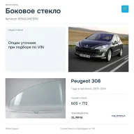 Боковое стекло и автомобиль Peugeot 308 — коллаж