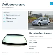 Лобовое стекло и автомобиль Mercedes-Benz A-класс — коллаж