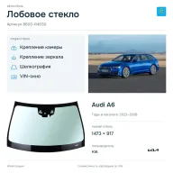 Лобовое стекло и автомобиль Audi A6 — коллаж