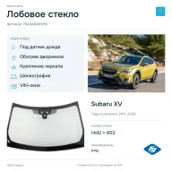 Лобовое стекло и автомобиль Subaru XV — коллаж