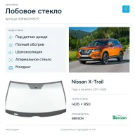 Лобовое стекло и автомобиль Nissan X-Trail — коллаж