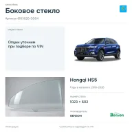 Боковое стекло и автомобиль Hongqi HS5 — коллаж