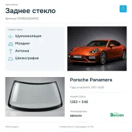 Заднее стекло и автомобиль Porsche Panamera — коллаж