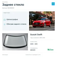 Заднее стекло и автомобиль Suzuki Swift — коллаж