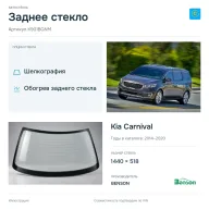 Заднее стекло и автомобиль Kia Carnival — коллаж