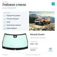 Лобовое стекло и автомобиль Renault Duster — коллаж