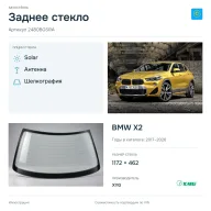 Заднее стекло и автомобиль BMW X2 — коллаж