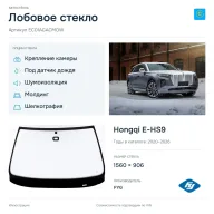 Лобовое стекло и автомобиль Hongqi E-HS9 — коллаж