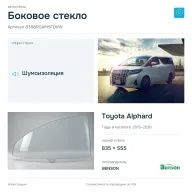 Боковое стекло и автомобиль Toyota Alphard — коллаж