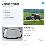 Заднее стекло и автомобиль BMW 5 серия — коллаж