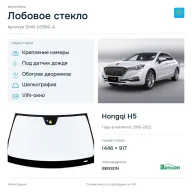 Лобовое стекло и автомобиль Hongqi H5 — коллаж