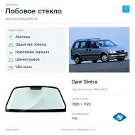Лобовое стекло и автомобиль Opel Sintra — коллаж