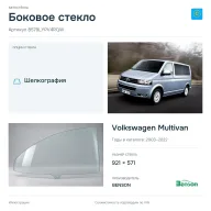 Боковое стекло и автомобиль Volkswagen Multivan — коллаж