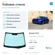 Лобовое стекло и автомобиль Acura TLX — коллаж