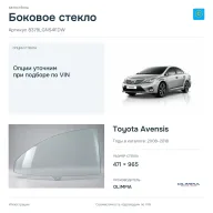 Боковое стекло и автомобиль Toyota Avensis — коллаж