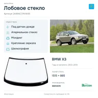 Лобовое стекло и автомобиль BMW X3 — коллаж