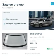 Заднее стекло и автомобиль BAIC U5 Plus — коллаж