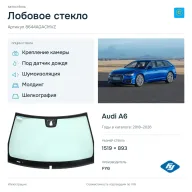 Лобовое стекло и автомобиль Audi A6 — коллаж
