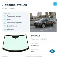 Лобовое стекло и автомобиль BMW X5 — коллаж