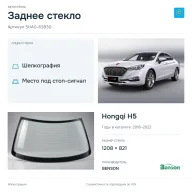 Заднее стекло и автомобиль Hongqi H5 — коллаж