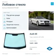 Лобовое стекло и автомобиль Audi A5 — коллаж