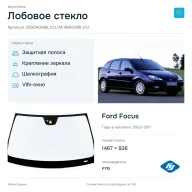 Лобовое стекло и автомобиль Ford Focus — коллаж