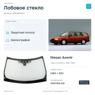 Лобовое стекло и автомобиль Nissan Avenir — коллаж