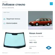 Лобовое стекло и автомобиль Nissan Avenir — коллаж