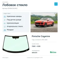 Лобовое стекло и автомобиль Porsche Cayenne — коллаж