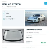 Заднее стекло и автомобиль Porsche Panamera — коллаж