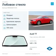 Лобовое стекло и автомобиль Audi TT — коллаж