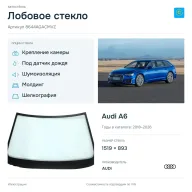 Лобовое стекло и автомобиль Audi A6 — коллаж