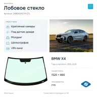 Лобовое стекло и автомобиль BMW X4 — коллаж