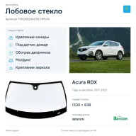 Лобовое стекло и автомобиль Acura RDX — коллаж