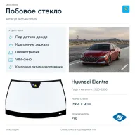 Лобовое стекло и автомобиль Hyundai Elantra — коллаж