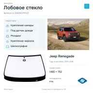 Лобовое стекло и автомобиль Jeep Renegade — коллаж