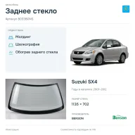 Заднее стекло и автомобиль Suzuki SX4 — коллаж