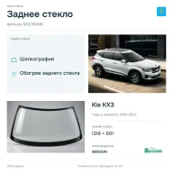 Заднее стекло и автомобиль Kia KX3 — коллаж