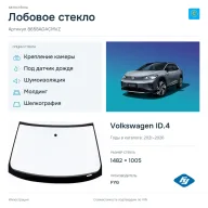 Лобовое стекло и автомобиль Volkswagen ID.4 — коллаж