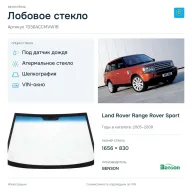 Лобовое стекло и автомобиль Land Rover Range Rover Sport — коллаж