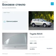 Боковое стекло и автомобиль Toyota RAV4 — коллаж