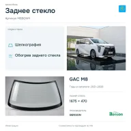 Заднее стекло и автомобиль GAC M8 — коллаж