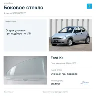 Боковое стекло и автомобиль Ford Ka — коллаж