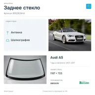 Заднее стекло и автомобиль Audi A5 — коллаж
