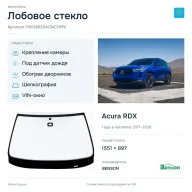 Лобовое стекло и автомобиль Acura RDX — коллаж