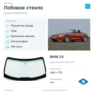 Лобовое стекло и автомобиль BMW Z4 — коллаж