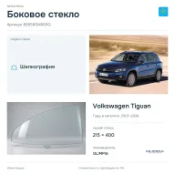 Боковое стекло и автомобиль Volkswagen Tiguan — коллаж