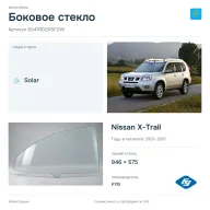 Боковое стекло и автомобиль Nissan X-Trail — коллаж